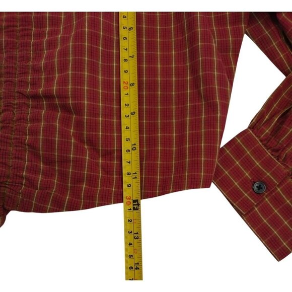 Levi's red plaid blouse, slim fit, long puffed sleeves, Size S, NWT - Picture 9 of 11